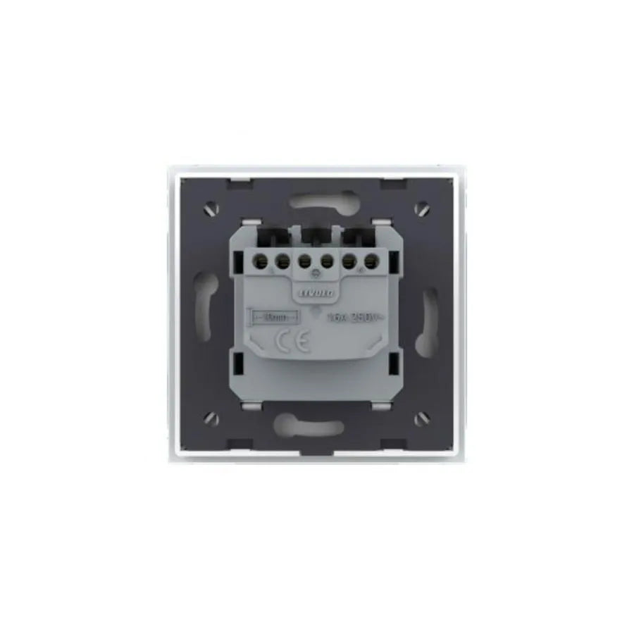 Prise Schuko simple, bornes sans vis, avec cadre en verre, Or, Livolo