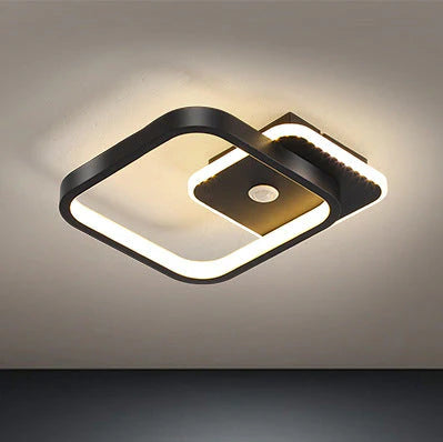 Lustre LED avec détecteur de mouvement PS510BK, 16W, lumière froide/chaude/neutre 3000K/4000K/6000K, métal et acrylique