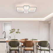 Lustre LED avec télécommande ELLA 67W, 4 carrés, Lumière Froide/Chaude/Neutre, Dimmable, Blanc