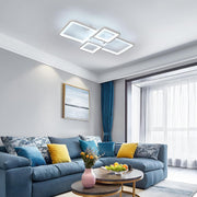 Lustre LED avec télécommande ELLA 67W, 4 carrés, Lumière Froide/Chaude/Neutre, Dimmable, Blanc