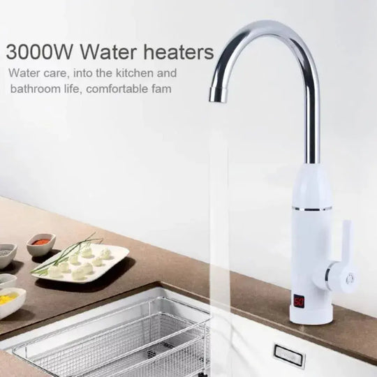 Robinet électrique instantané pour eau chaude, écran LCD, blanc, robinets de cuisine LZ-501X titre par défaut Alessandro Design