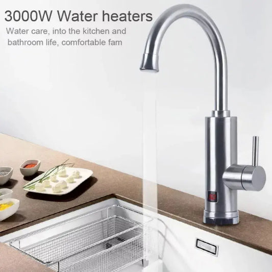 Robinet électrique instantané pour eau chaude, écran LCD, chrome, LZ701SS