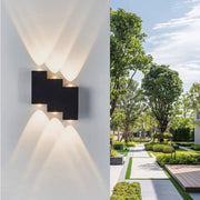 Applique murale LED extérieure et intérieure, 4 Sources x 1W, IP65, ABS, Noir, 3000K