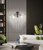 Lampe Crystal Sapphire 2x E27 Chrome Brillant, Rangs de cristaux