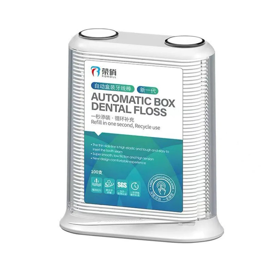 Lot de 100 cure-dents avec fil dentaire avec boîte jetable