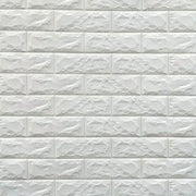 Lot de 10x papier peint 3D autocollant briques blanches en mousse souple, 70cm x 77cm x 2 mm