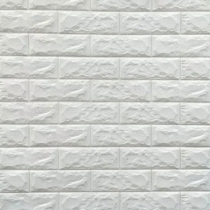 Lot de 10x papier peint 3D autocollant briques blanches en mousse souple, 70cm x 77cm x 2 mm