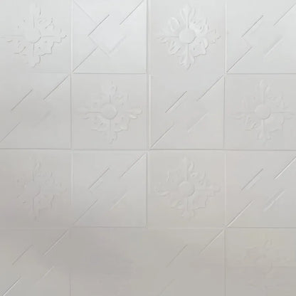 Lot de 10 papiers peints autocollants 3D en mousse souple, 70 cm x 70 cm x 2 mm, blanc