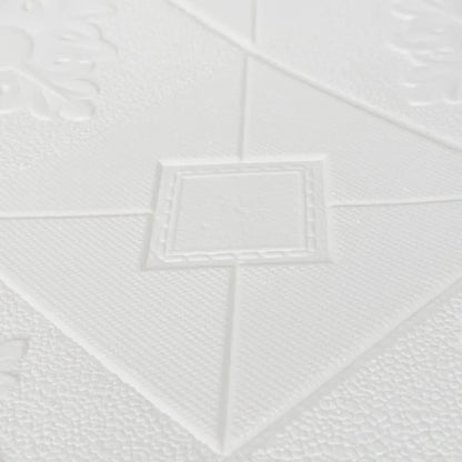 Lot de 10 papiers peints autocollants 3D en mousse souple, 70 cm x 70 cm x 2 mm, blanc