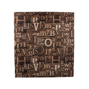 Lot de 10 papiers peints autocollants 3D en mousse souple marron, 80 cm x 70 cm x 6 mm, motif lettres marron clair