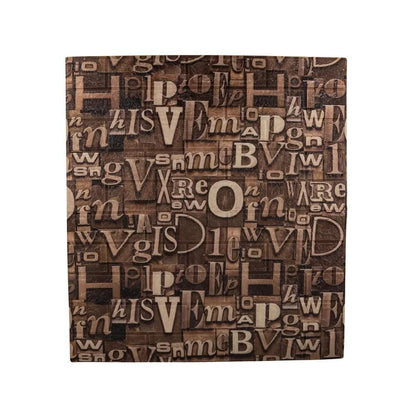 Lot de 10 papiers peints autocollants 3D en mousse souple marron, 80 cm x 70 cm x 6 mm, motif lettres marron clair
