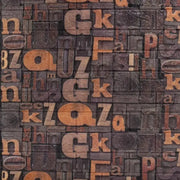 Lot de 10x papier peint autocollant 3D en mousse souple marron, 80cmx70cmx6mm, motif lettres marron foncé