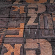 Lot de 10x papier peint autocollant 3D en mousse souple marron, 80cmx70cmx6mm, motif lettres marron foncé