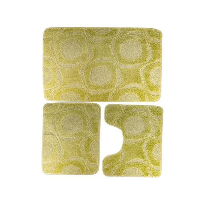 Lot de 3 tapis de bain, 50x40 cm, vert, antidérapant