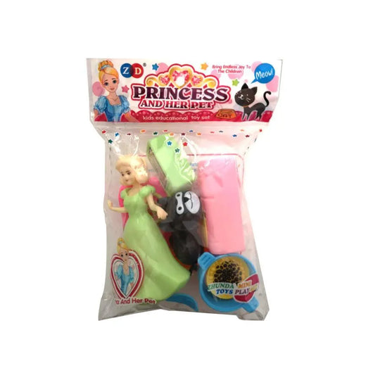 Ensemble de jouets en plastique princesse et chaton, plastique, 10 pièces titre par défaut Alessandro Design