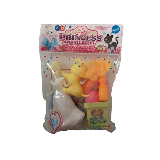 Ensemble de jouets en plastique princesse et chaton, plastique, 9 pièces titre par défaut Alessandro Design