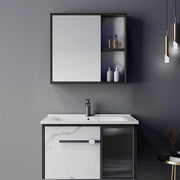 Ensemble de meubles de salle de bain 80x47cm 3 pièces noir blanc