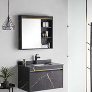 Ensemble de meubles de salle de bain 80x50cm 2 pièces noir