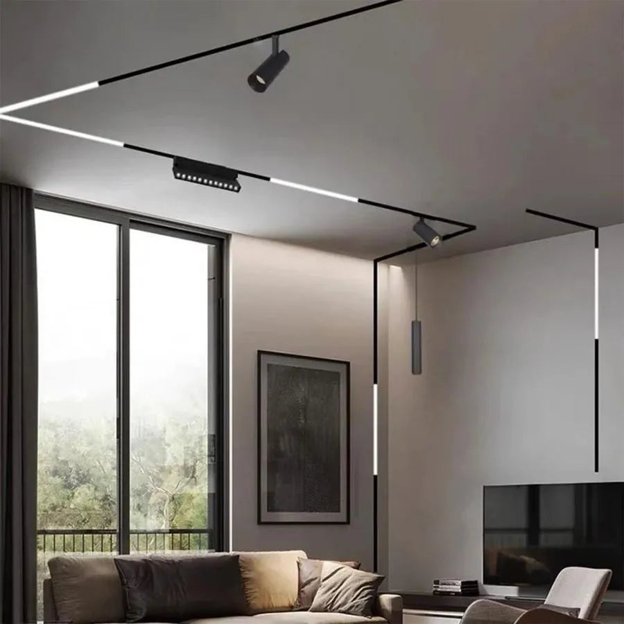 Rail encastrable pour projecteurs magnétiques, 1 m, LED noir Produits Default Title Alessandro Design