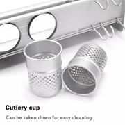 Support en métal pour ustensiles de cuisine, satiné, métal