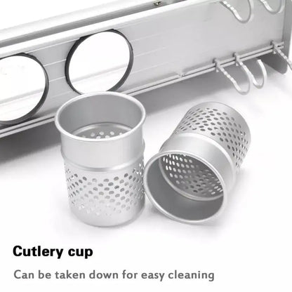 Support en métal pour ustensiles de cuisine, satiné, métal