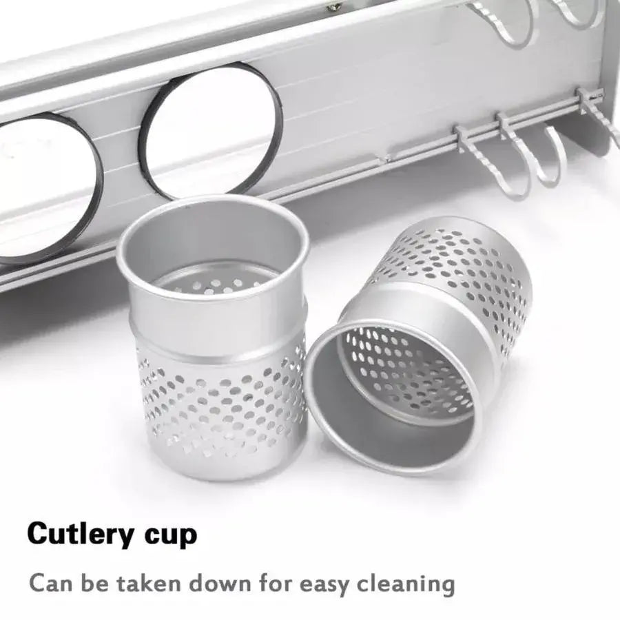 Support en métal pour ustensiles de cuisine, satiné, métal