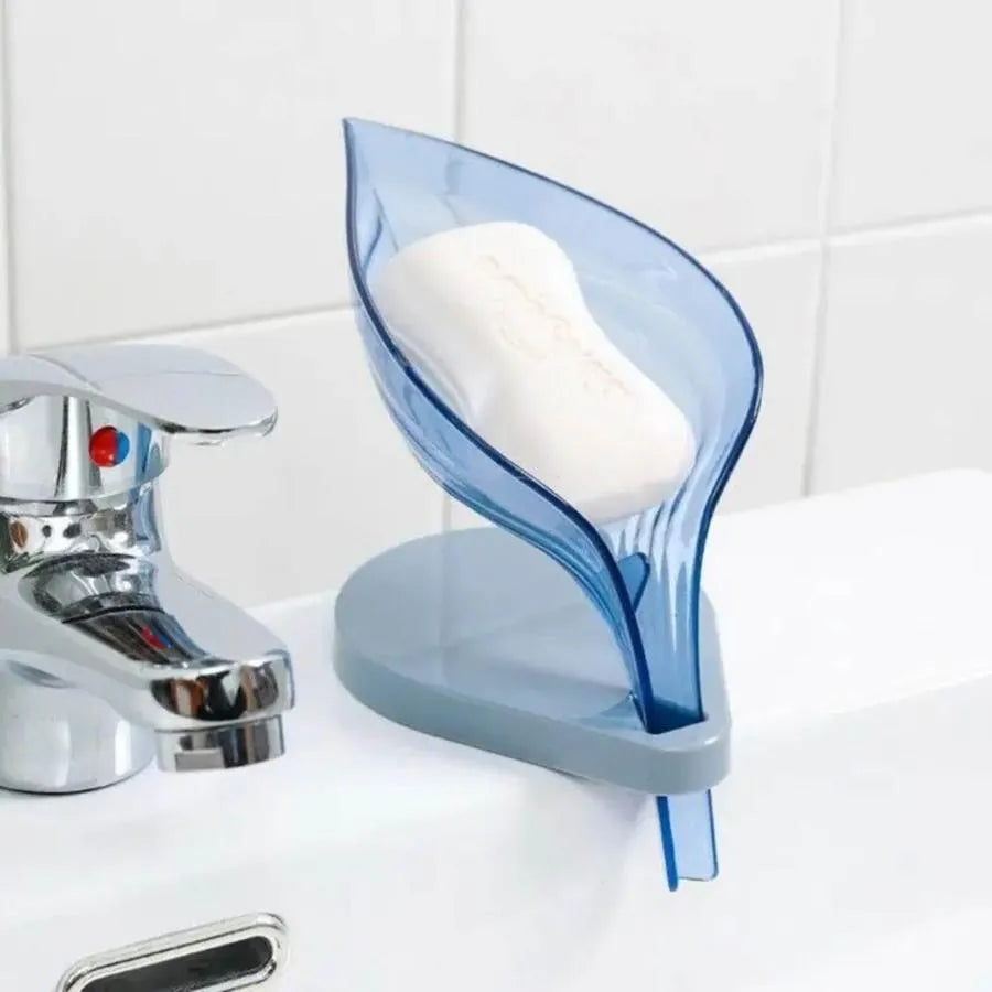 Porte-savon avec drainage bleu