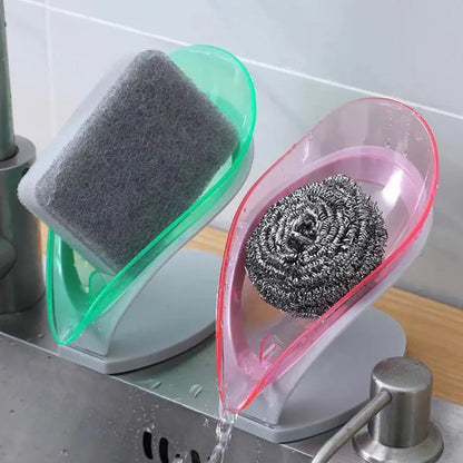 Porte-savon avec drain, plastique, 14*13*8 cm, rose