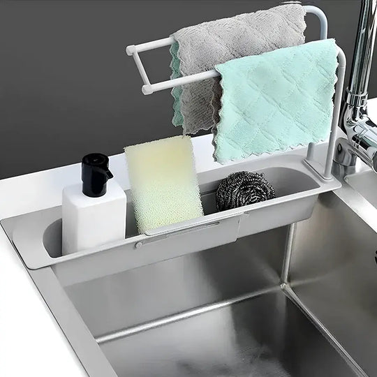 Support télescopique pour lavabo, 50 cm, blanc, accessoires de salle de bain, titre par défaut Alessandro Design