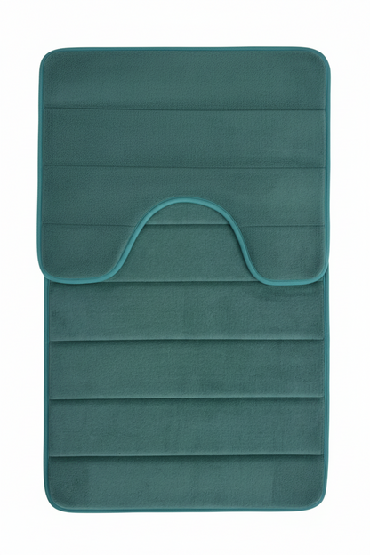 Lot de 3 tapis de bain, 50x40 cm, bleu, antidérapant