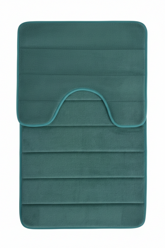 Lot de 3 tapis de bain, 50x40 cm, bleu, antidérapant