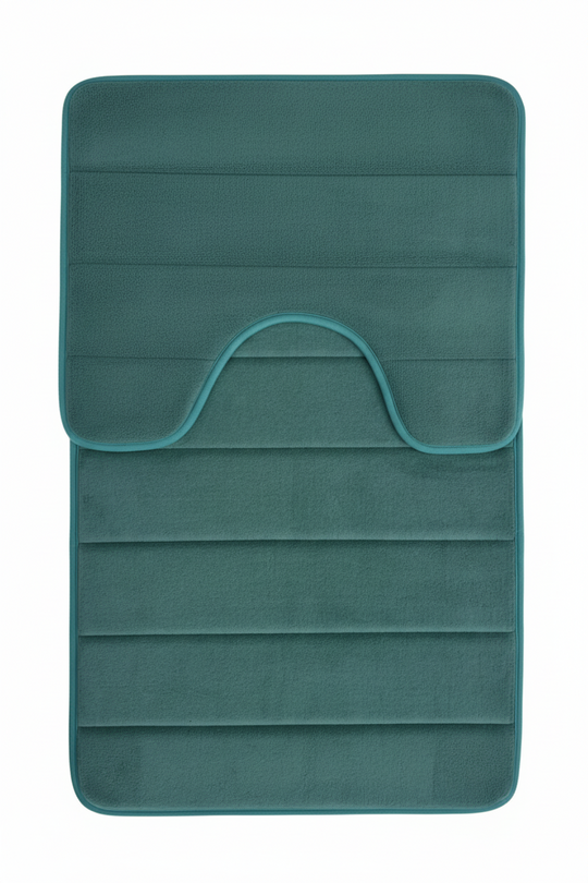 Tapis de salle de bain, 80x50 cm / 50x40 cm, vert, antidérapant, absorbant, lot de 2 tapis de salle de bain titre par défaut Alessandro Design