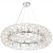 Lustre en cristal SEGOVIA Magno 10x E14, diamètre 60 cm, argent brillant, hauteur réglable