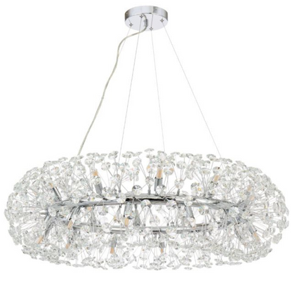 Lustre en cristal SEGOVIA Magno 10x E14, diamètre 60 cm, argent brillant, hauteur réglable