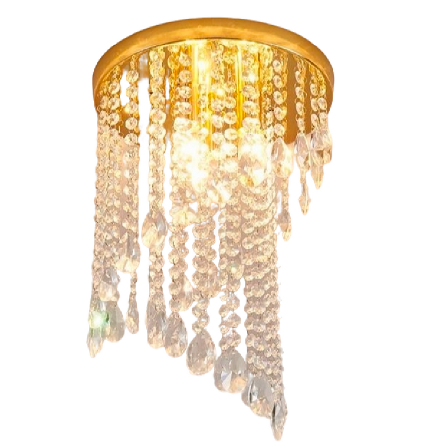 Lustra Cristal LINDERHOF Petito , Diametru 30cm, 2xE14, Auriu Lucios Lustre LED & Cristale Default Title Alessandro Design