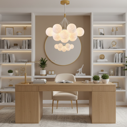 Lustre MODERNE, type Pendule, LOFT Bagliore, Globe, 7xG9, Hauteur Ajustable, Or