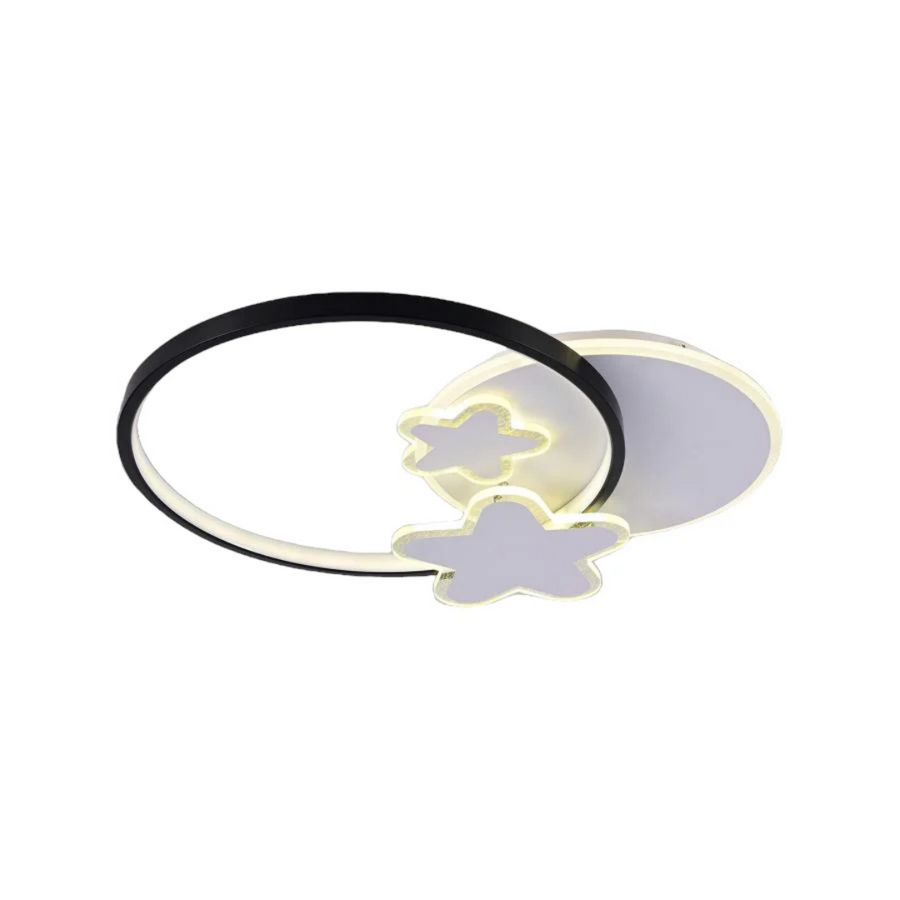 Lustre LED avec télécommande SANDRINA 106W, Étoile, Lumière Froide/Chaude/Neutre, Dimmable, Noir Blanc