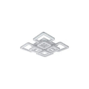 Lustra LED cu telecomanda si cristal LEILA 175W, 8 Patrate, lumina Rece/Calda/Neutra, Dimabila, Alb Crom Lucios Lustre LED cu Telecomanda Default Title Alessandro Design