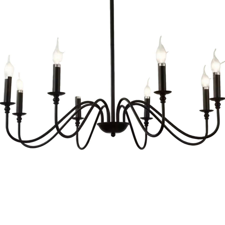 AVANT Lustre Métallique, 92cm, Type Pendule avec bras, Rond, 8xE14, Noir