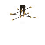 Lustre moderniste Hexa 8 Duo, 8x E27, noir et or, design moderne