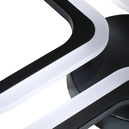 Lustre LED PULSARIS 40W, 3 Carrés, Lumière Froid/Chaud/Neutre, Noir