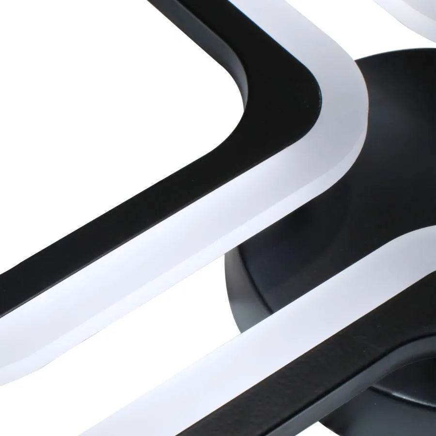 Lustre LED PULSARIS 40W, 3 Carrés, Lumière Froid/Chaud/Neutre, Noir