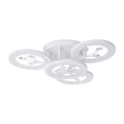 Lustre LED avec télécommande et cristal DAISY 53W, 4 éléments, Lumière Froide/Chaude/Neutre, Dimmable, Blanc