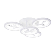 Lustre LED avec télécommande et cristal DAISY 53W, 4 éléments, Lumière Froide/Chaude/Neutre, Dimmable, Blanc