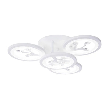 Lustre LED avec télécommande et cristal DAISY 53W, 4 éléments, Lumière Froide/Chaude/Neutre, Dimmable, Blanc