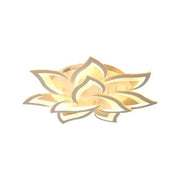 Lustre LED avec télécommande LOTUS 91W, 9 pétales, Lumière Froide/Chaude/Neutre, Dimmable, Blanc
