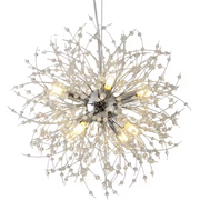 Lustre en cristal de Schönbrunn, 6x G9, diamètre 40 cm, argent brillant, hauteur réglable