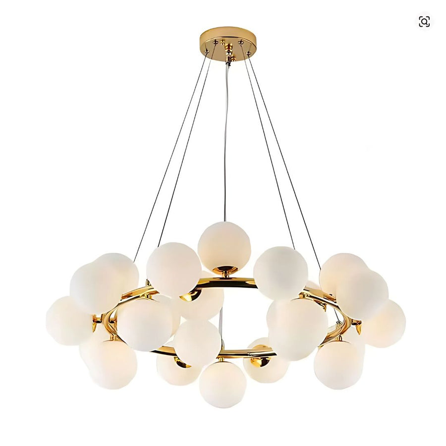 Lustre de chambre LOFT, 25x G9, or blanc, métal, hauteur réglable, moderne