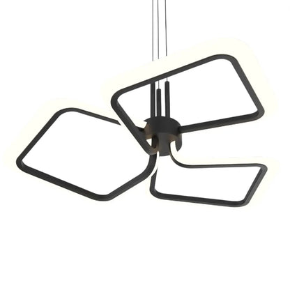 Lustre LED suspendu avec télécommande RIMINI 58W, 3 Carrés, Lumière Froid/Chaud/Neutre, Dimmable, Noir