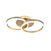 Lustre LED avec télécommande RINOVA 41W, 2 Cercles, Lumière Froide/Chaude/Neutre, Dimmable, Doré